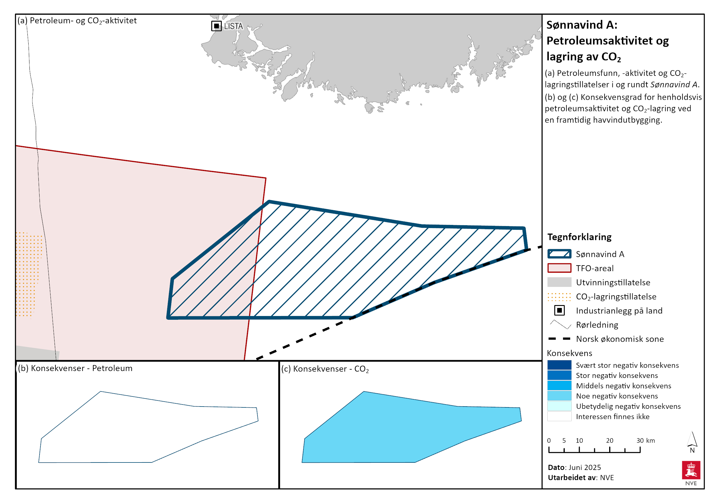 Petroleumsaktivitet og tillatelser til CO2-lagring i og rundt området Sønnavind A.