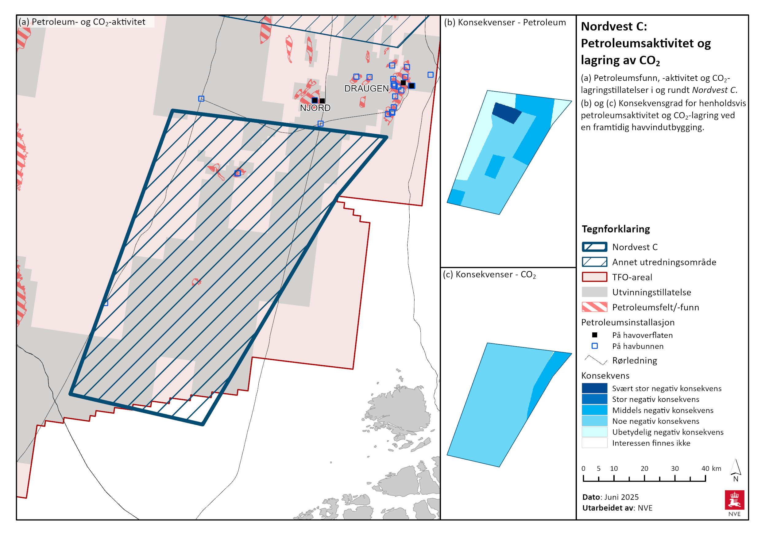 Petroleumsaktivitet og tillatelser til CO2-lagring i og rundt området Nordvest C.