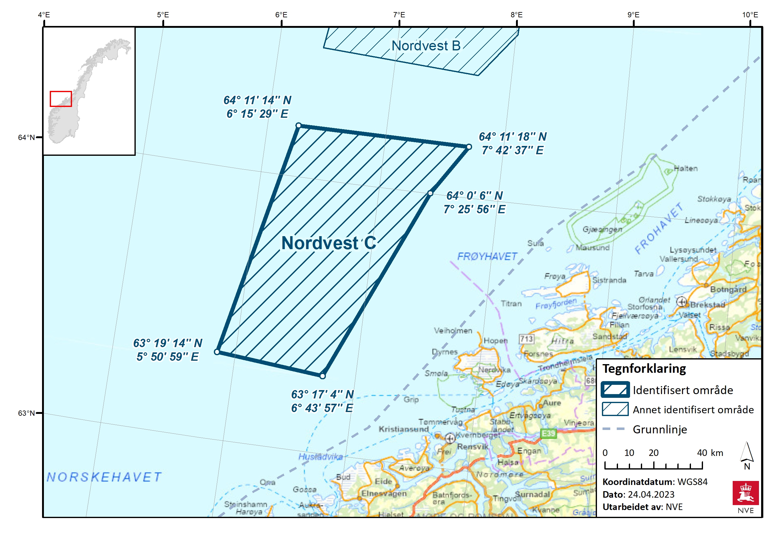 Geografisk plassering av Nordvest C
