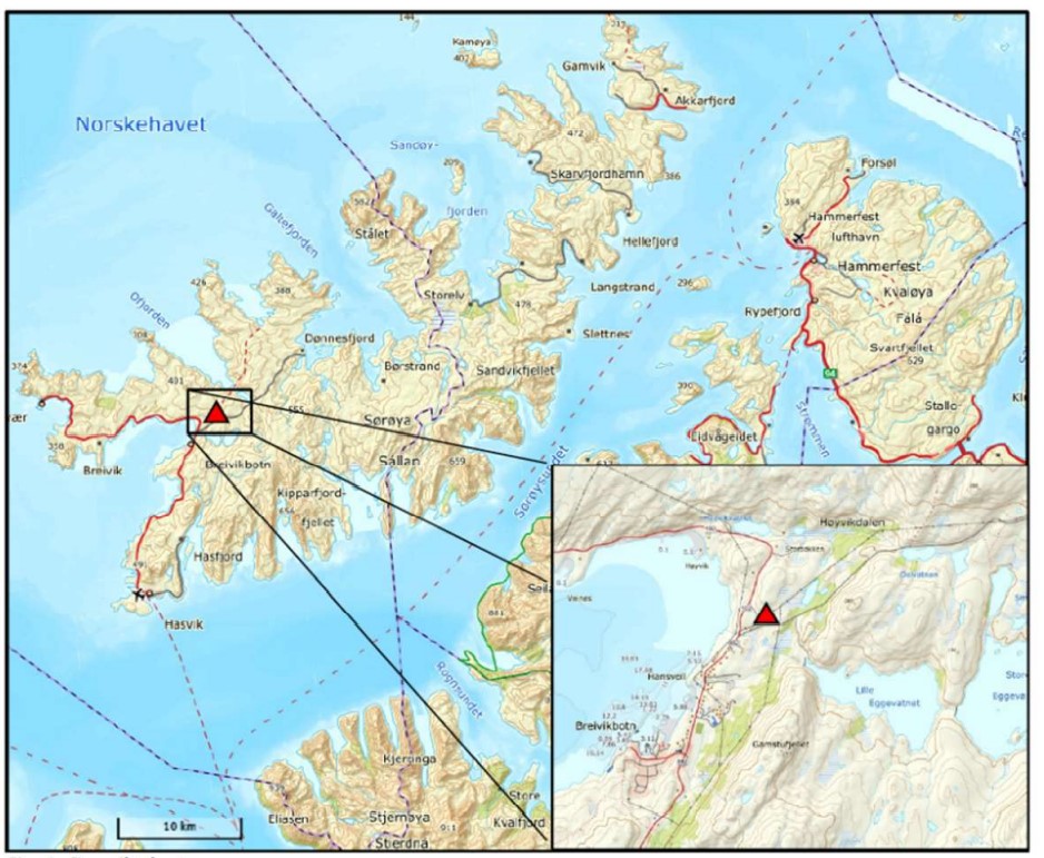 Eksempel på oversiktskart (Kilde: Hammerfest Energi Nett)