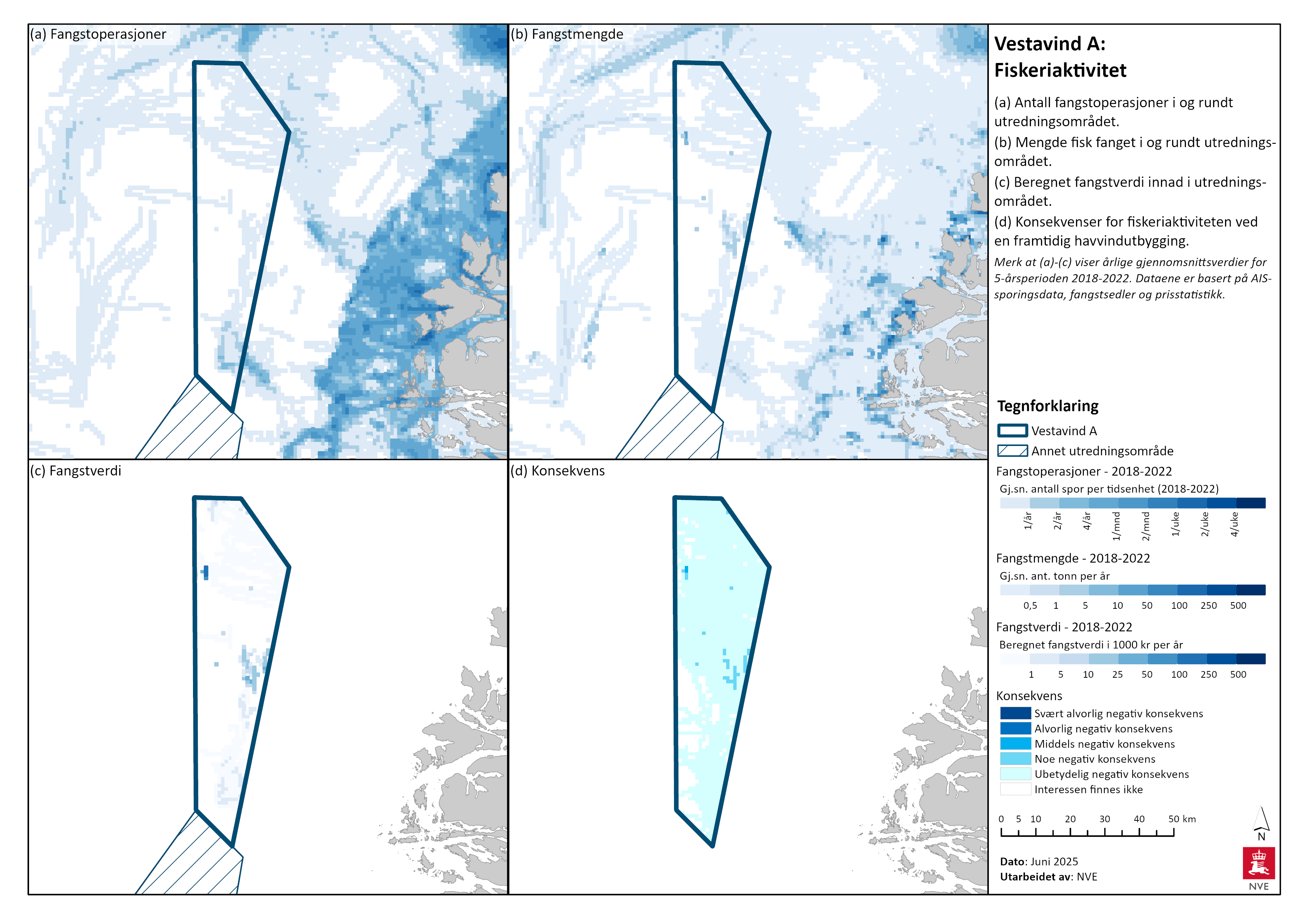 Fiskeriaktivitet og konsekvens for fiskeri ved havvindutbygging i Vestavind A.