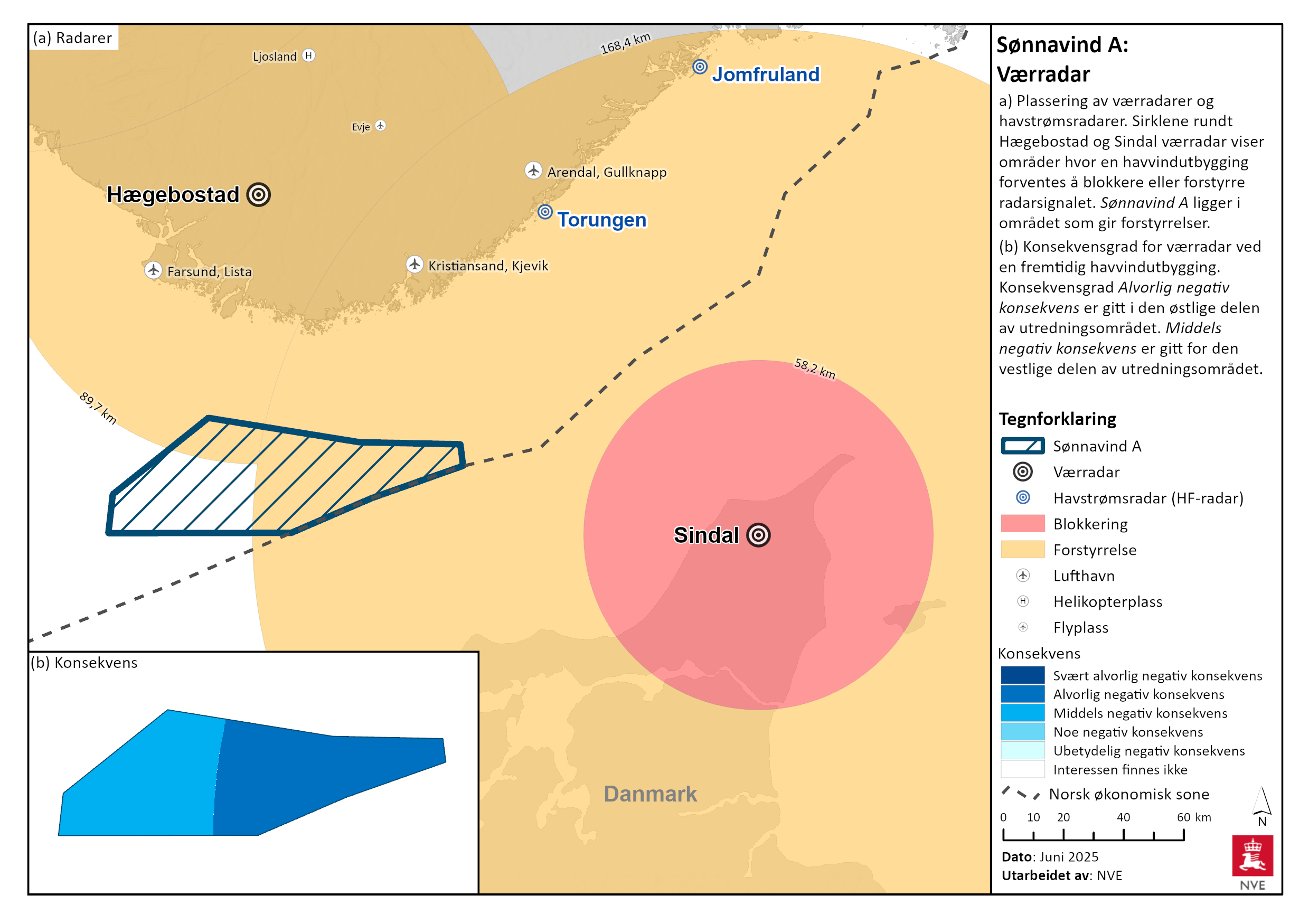 Værradarer og havstrømsradarer som kan bli påvirket ved havvindutbygging i Sønnavind A.